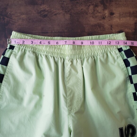 VANS Off The Wall BMX Skate Track Pants Joggers Checkers Neon Yellow Green *note - Picture 13 of 15